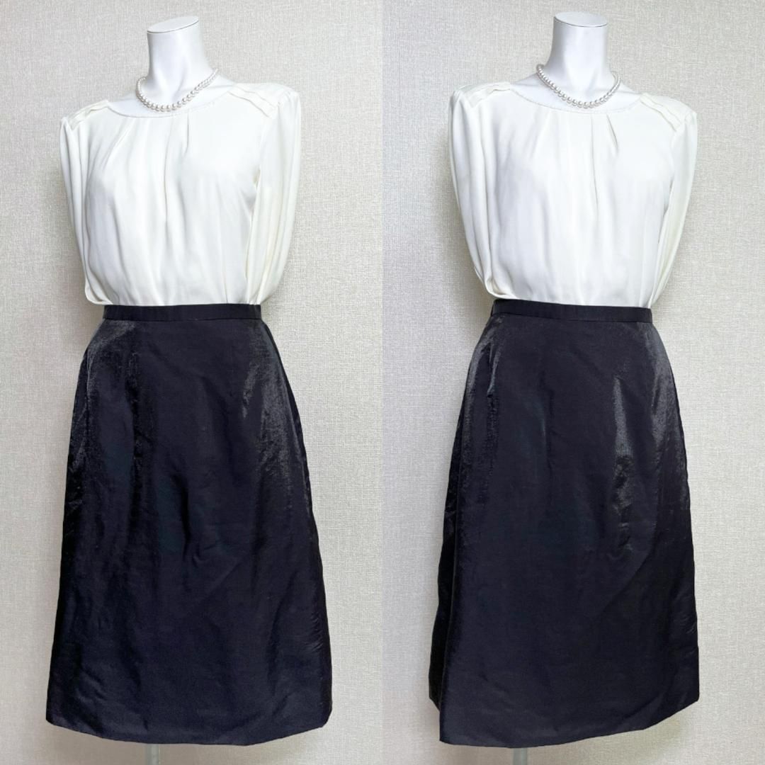 ◎当日発送可能【美品】ユキトリイ セレモニー シルク混 光沢ブラック