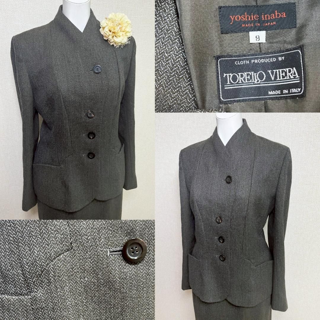 ★美品 yoshie inaba ヨシエイナバ グレー オフィス カジュアル Ｍ LOOKBOOK | yoshie inaba | ヨシエイナバ