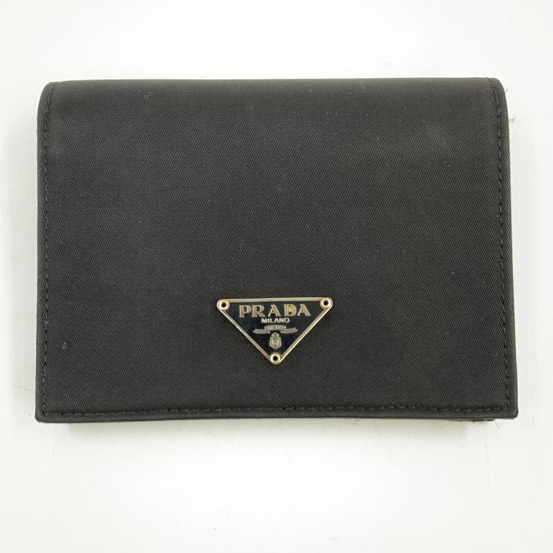 中古】PRADA テスート 折りたたみ財布 ブラック M204 R-C プラダ[24