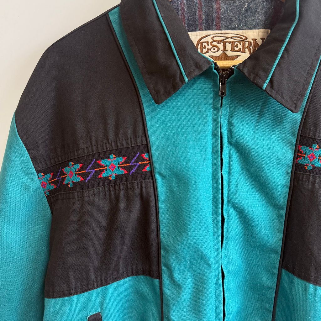 80's〜 vintage ビンテージ USA製 WESTERN FRONTIER ネイティブ柄