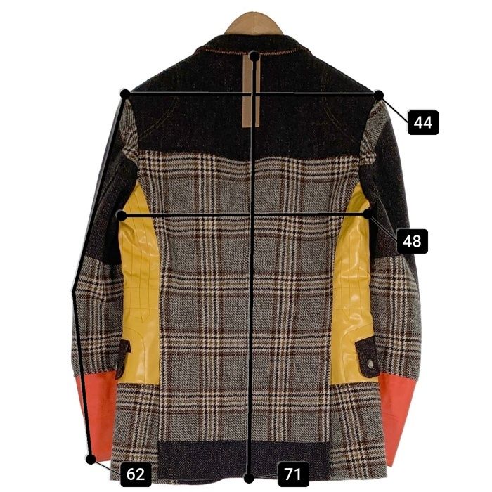 JUNYA WATANABE COMME des GARCONS MAN ジュンヤワタナベ コムデギャルソンマン ツイード 2B 切替 テーラードジャケット マルチカラー WF-J004 AD2020 Size S JUNYA WATANABE COMME des GARCONS MAN ジュンヤワタナベ