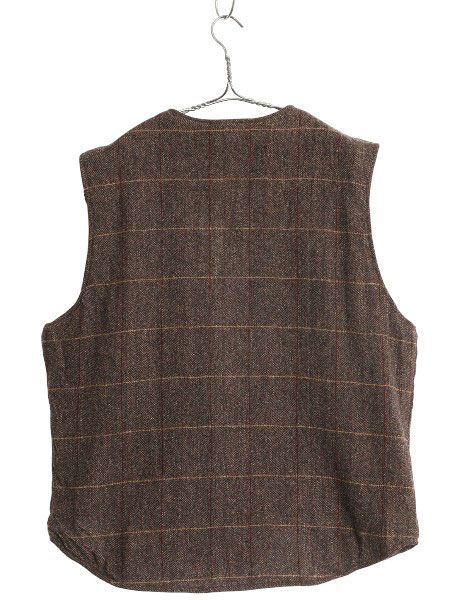 ウールリッチ　ブラウン　ツイード　ジップ　ベスト　ウール　古 ウールリッチ ツイード ウール ベスト メンズ M / フルジップ 裏 ボア