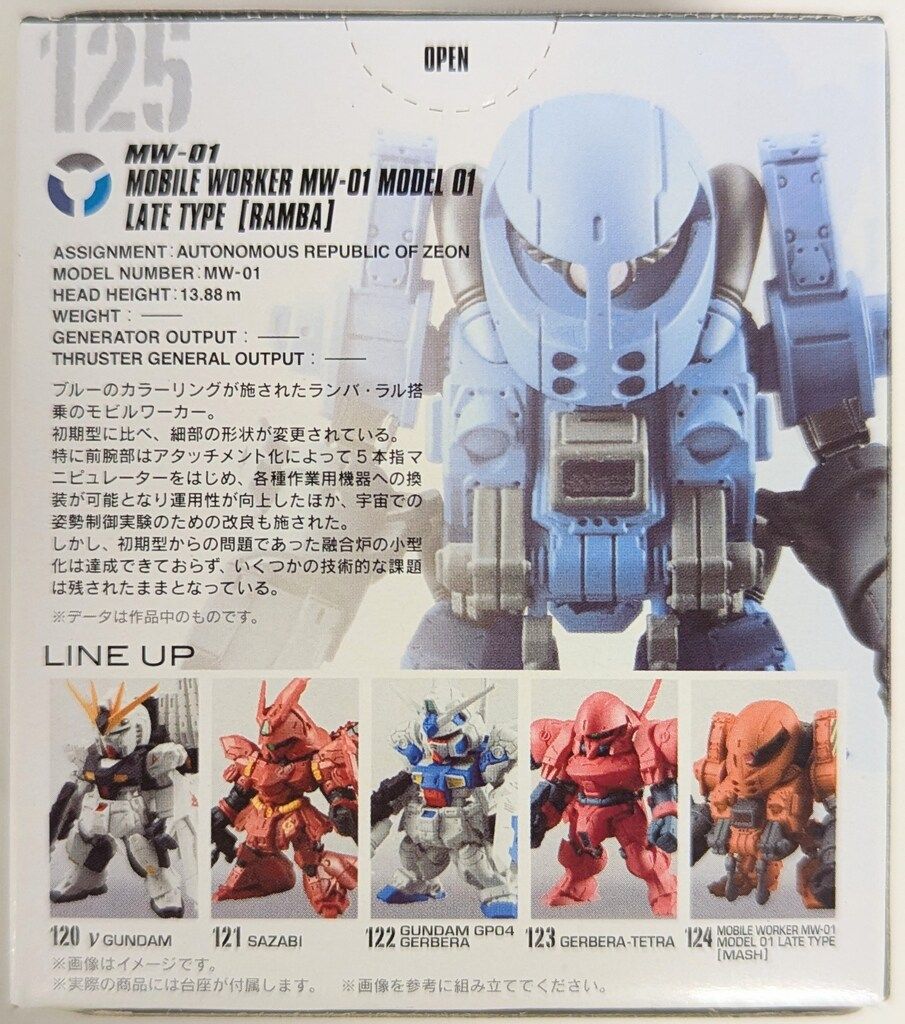 BANDAI FW GUNDAM CONVERGE #01 モビルワーカー ブルー 125 - メルカリ