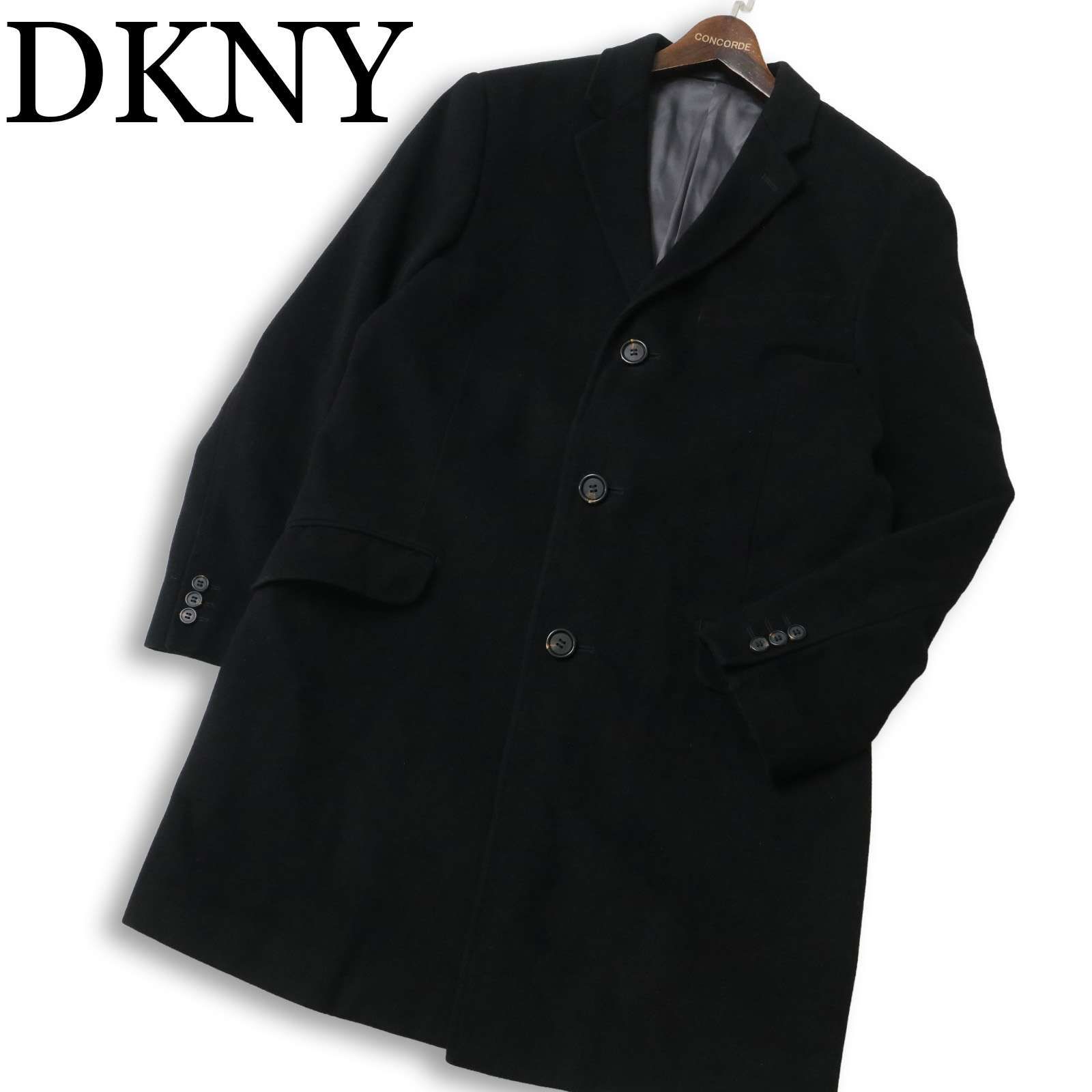 DKNY ダナキャラン 秋冬☆ メルトン ウール チェスター コート Sz.48 