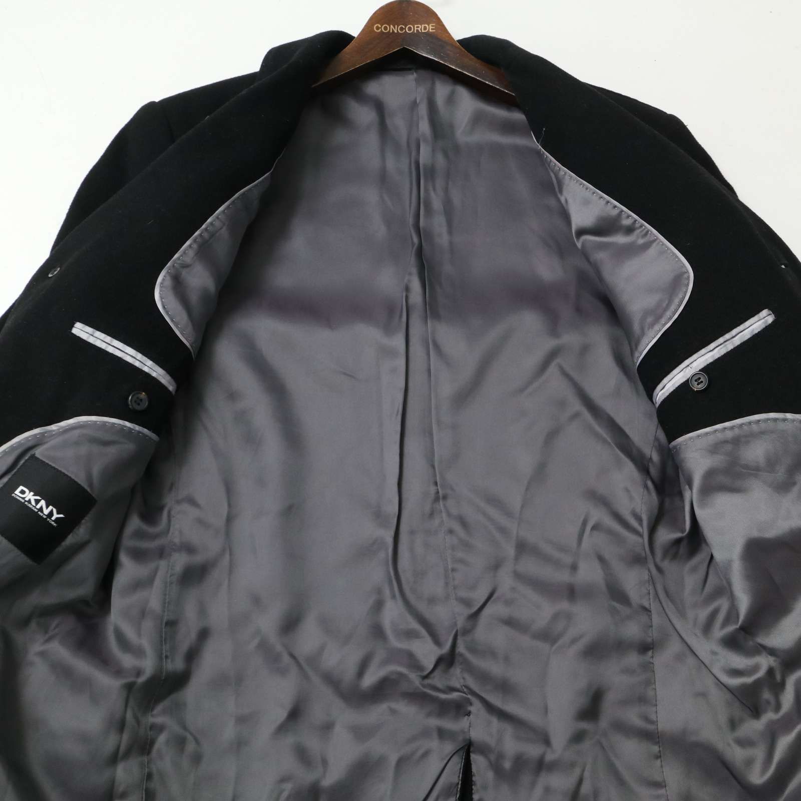 DKNY ダナキャラン 秋冬☆ メルトン ウール チェスター コート Sz.48