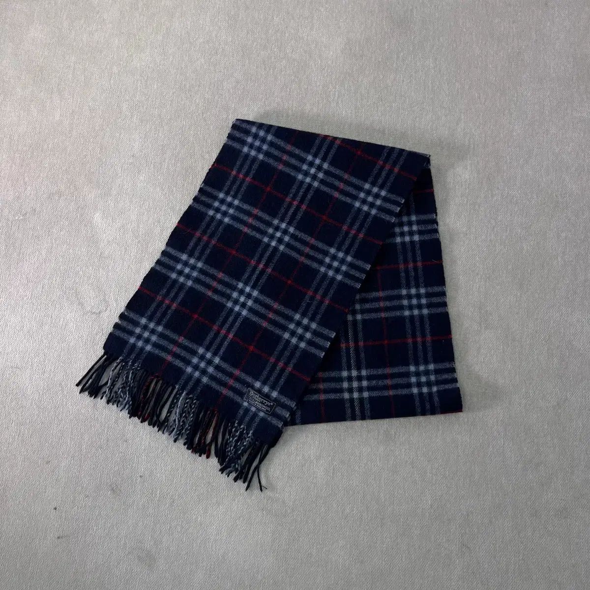 BURBERRY バーバリー ノヴァチェック ラムウール マフラー ネイビー