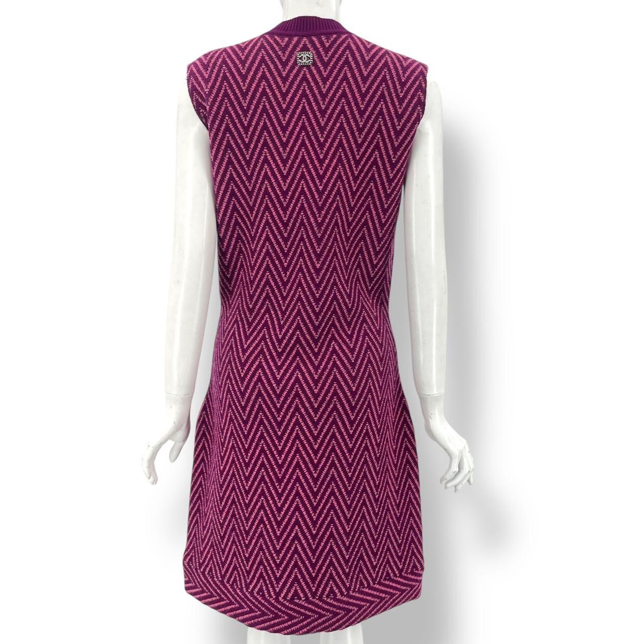 極美品 CHANEL シャネル カシミヤ100%ニット ノースリーブ パープル 極美品 CHANEL シャネル ノースリーブ ワンピース 21-22AW カシミヤ