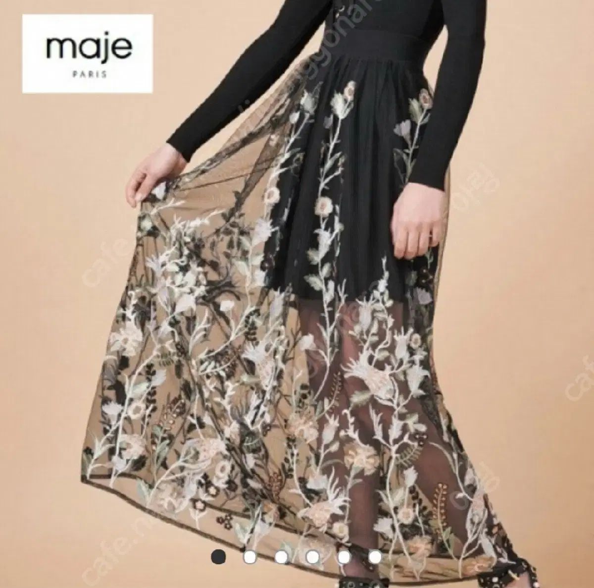 【新品未使用】刺繍入りシースルーロングスカート マージュ フラワー 刺繍 シースルー ロング スカート - メルカリ