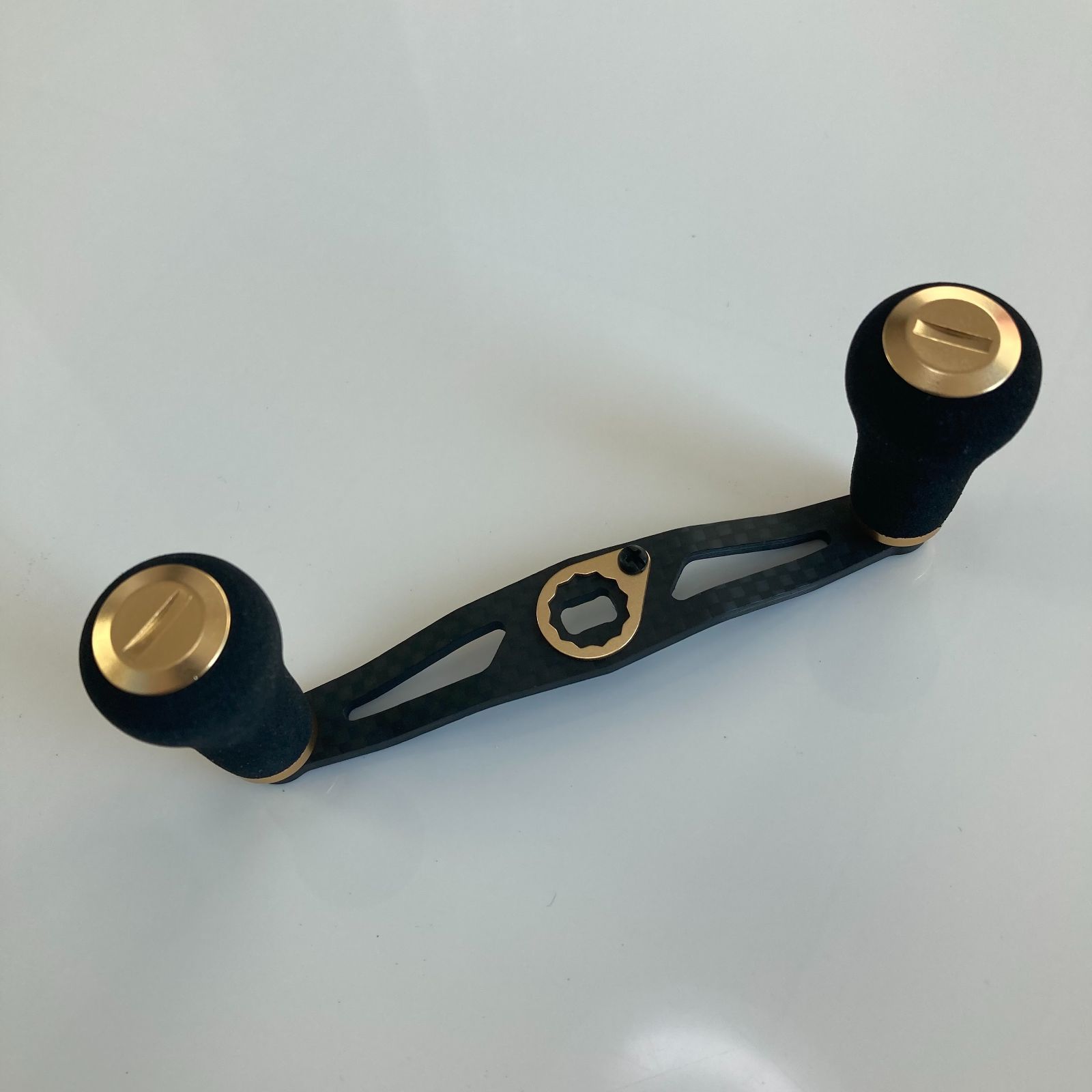 超軽量 ベイトリール用カーボンハンドル ゴールド EVA素材ハンドルノブ