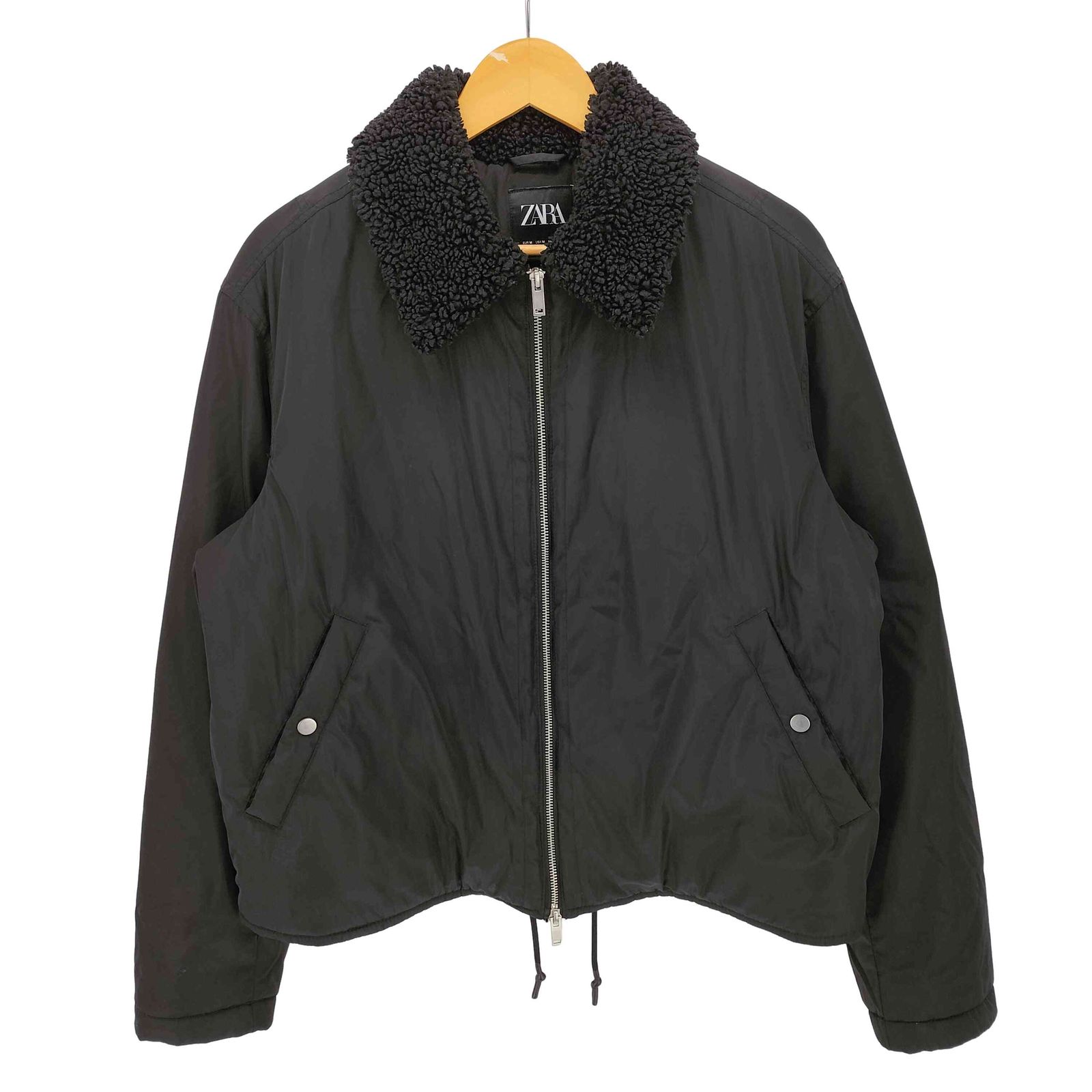 ザラ ZARA 襟ボア ジップアップ パテッド ブルゾン メンズ import：M 