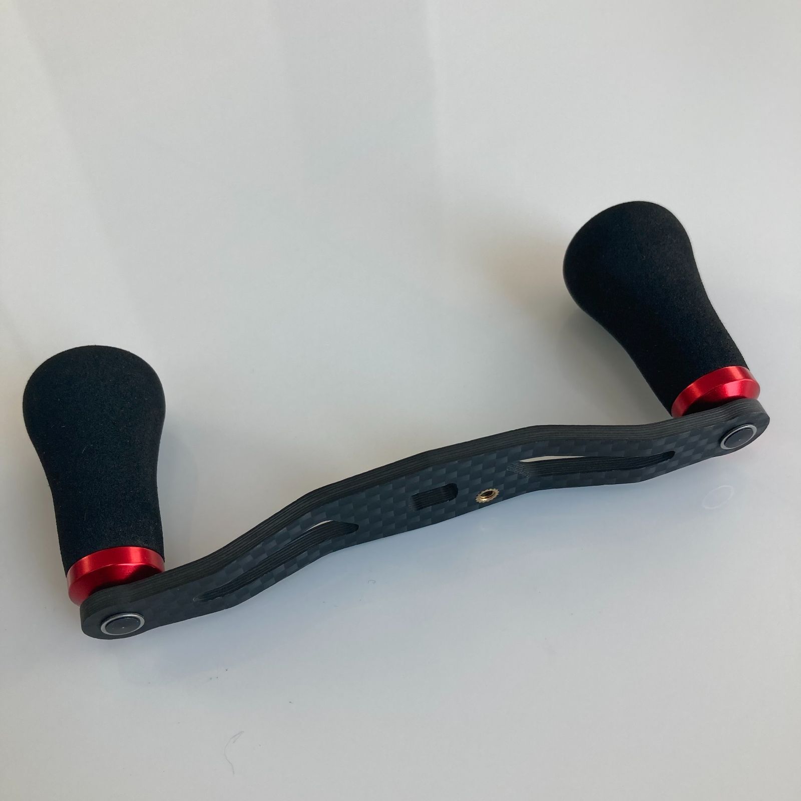 超軽量 ベイトリール用カーボンハンドル レッド EVA素材ハンドルノブ