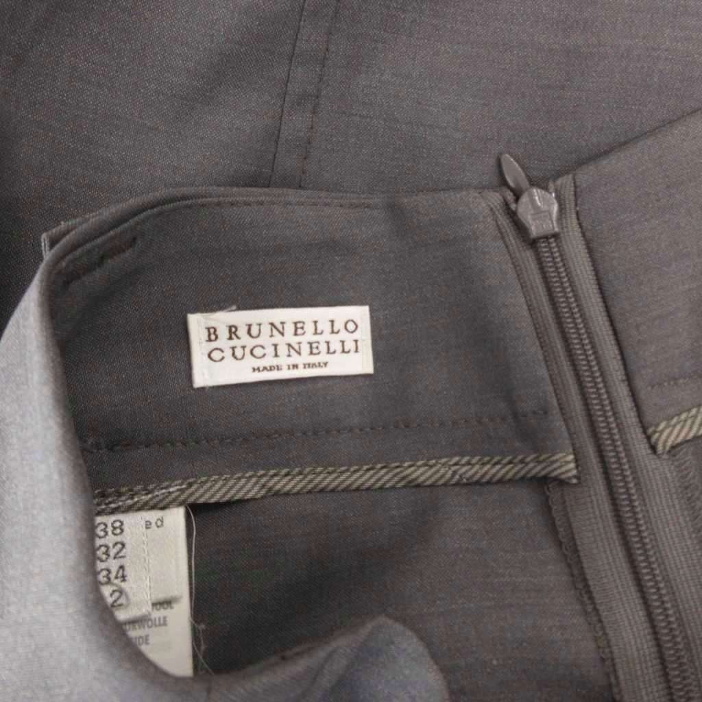 ブルネロクチネリ BRUNELLO CUCINELLI スカート シルク混 38 グレー