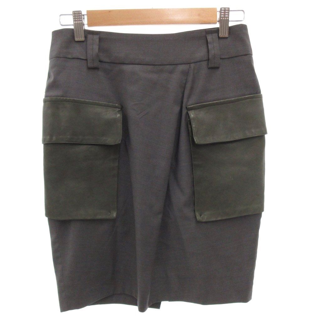 ブルネロクチネリ BRUNELLO CUCINELLI スカート シルク混 38 グレー