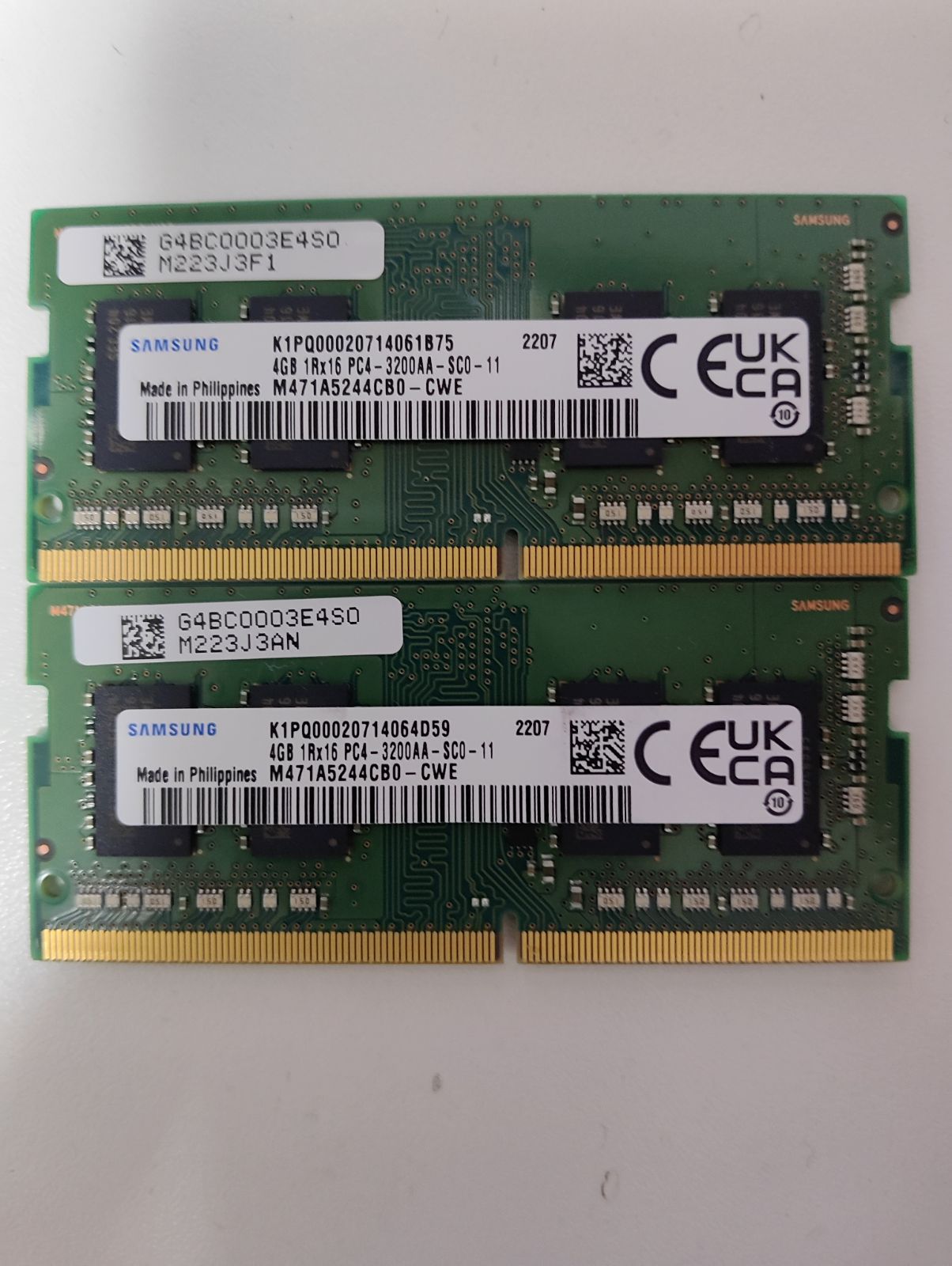 SAMSUNG ノートPC用メモリ 1Rx16 PC4-3200AA-SCO-11 4GB×2枚組 (合計