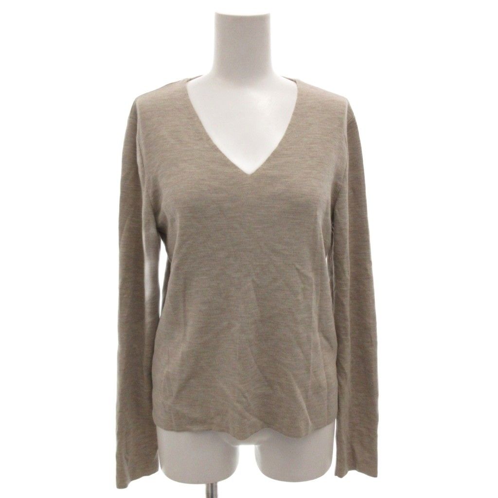 【お洒落な逸品】FOXEY ベージュ ニットセーター 長袖　サイズ40 フォクシー FOXEY ニット セーター ウール 40 ベージュ Vネック 長袖