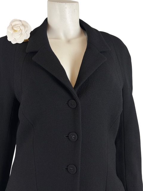 シャネル ヴィンテージ！99AくるみCCボタン付ウールロングジャケット