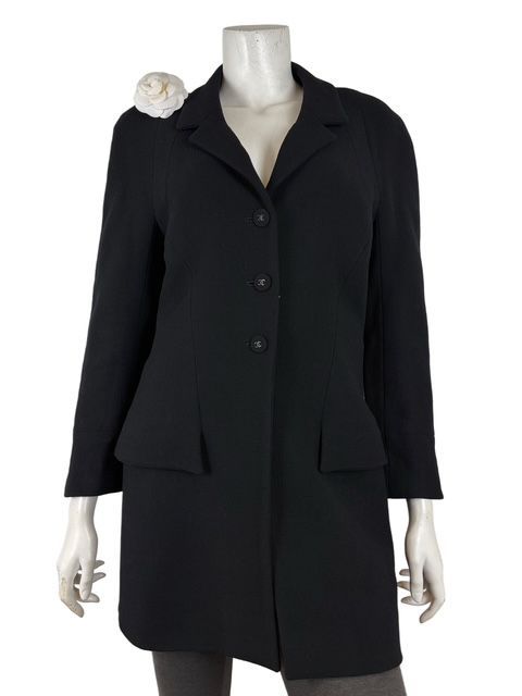 シャネル ヴィンテージ！99AくるみCCボタン付ウールロングジャケット