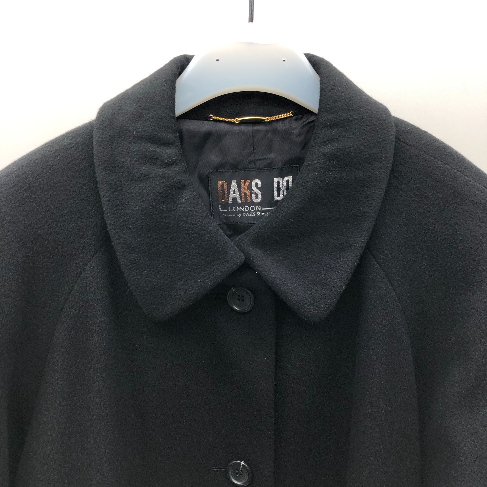 DAKS レディース ウール カシミヤ ロング コート ブラック ダックス