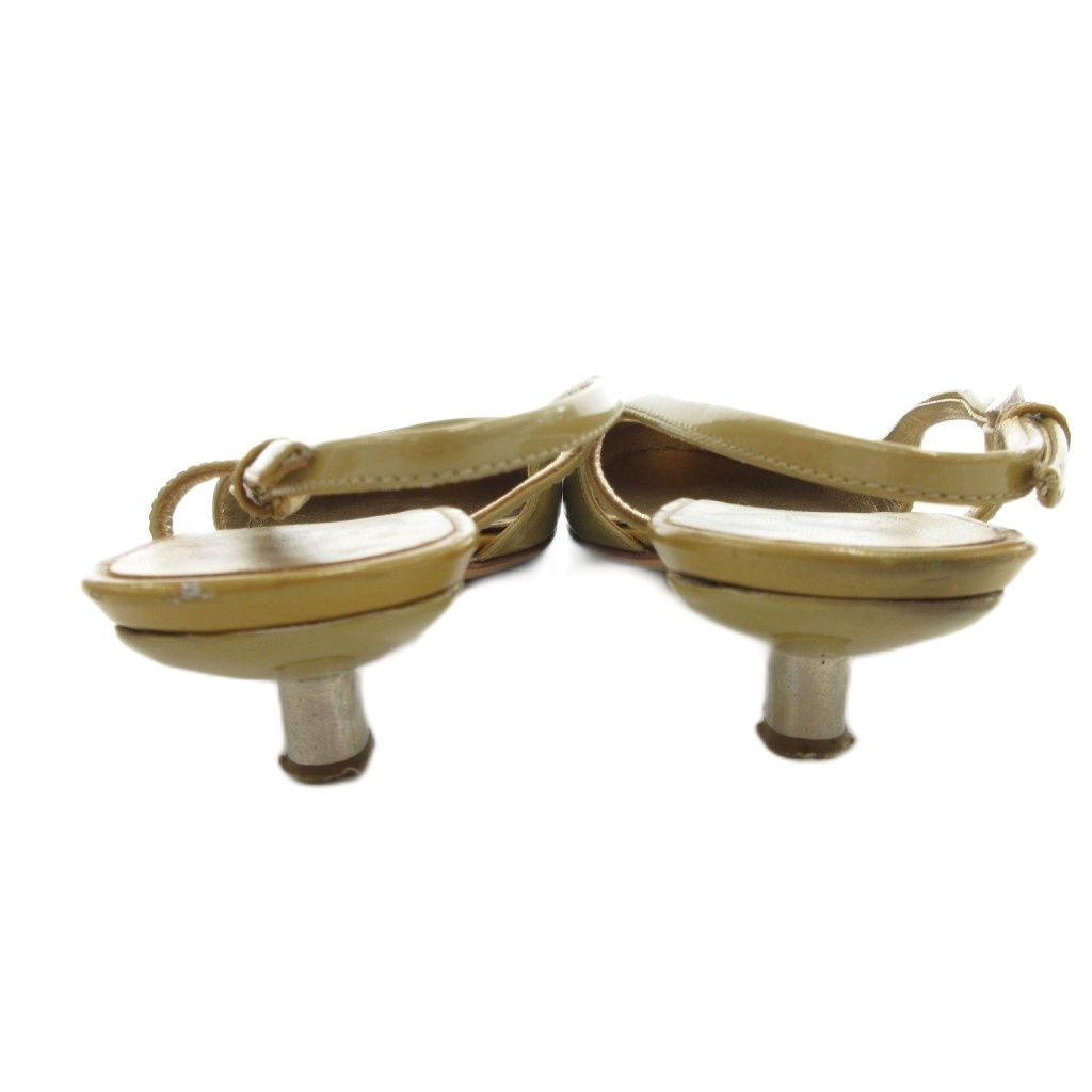 プラダ PRADA パンプス ミュール 36.5 カラシ色 スリングバック