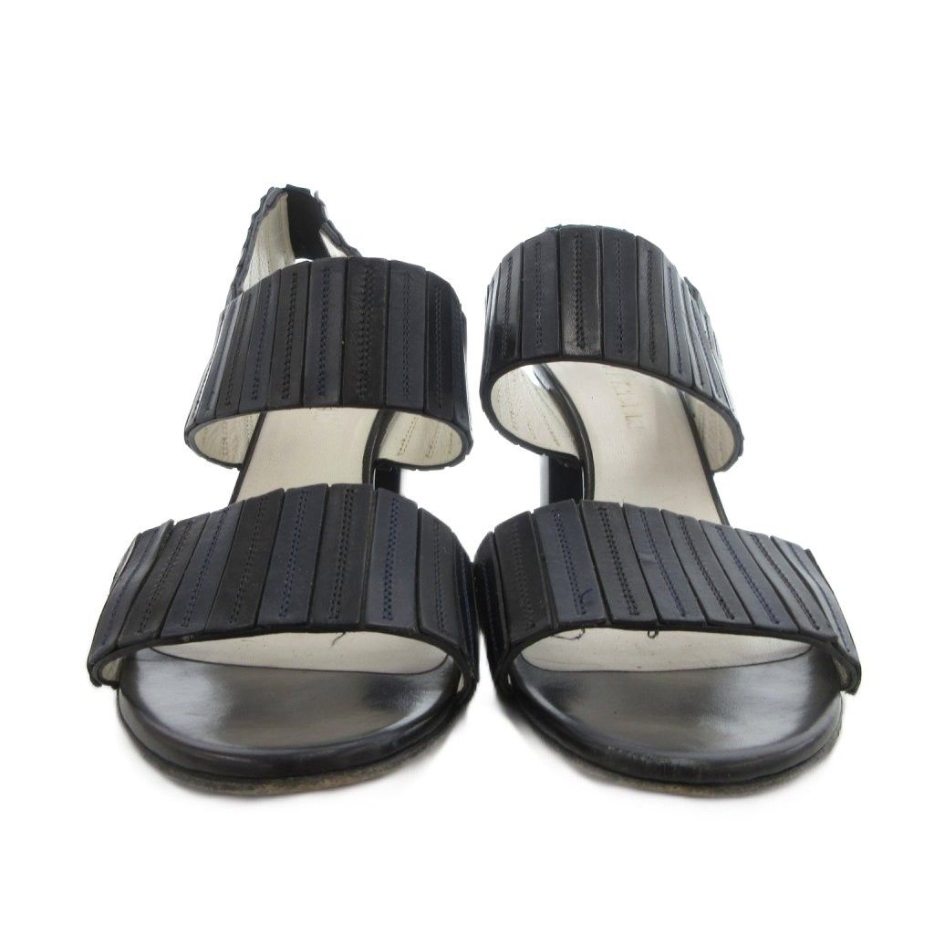 ジルサンダー JIL SANDER サンダル 37.5 白 ホワイト 黒 ブラック