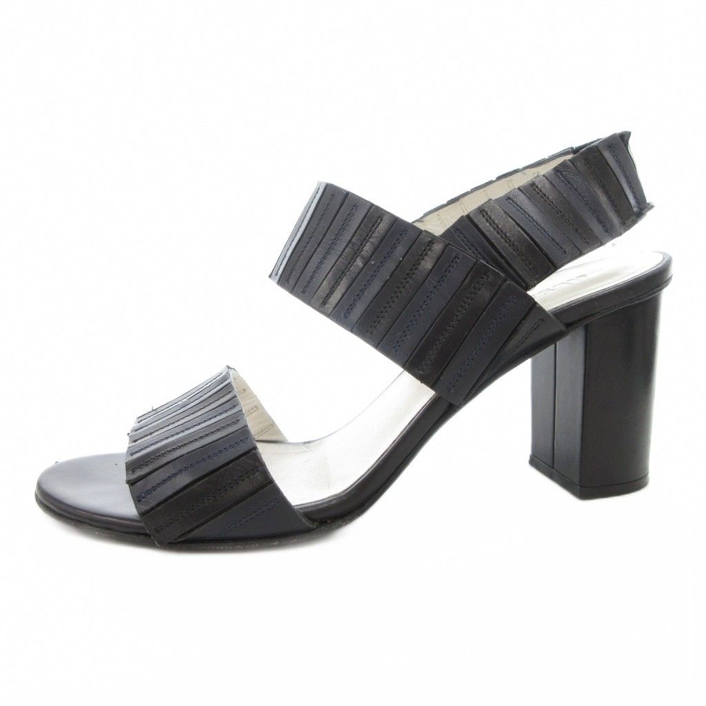 ジルサンダー JIL SANDER サンダル 37.5 白 ホワイト 黒 ブラック