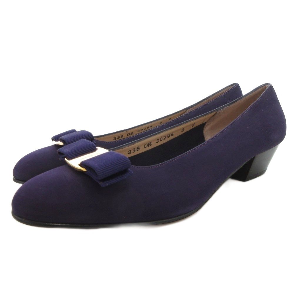 『極美品』Ferragamo VIVA パンプス ヴァラリボン スエード　レザー 極美品』Ferragamo VIVA パンプス ヴァラリボン スエード レザー 楽天