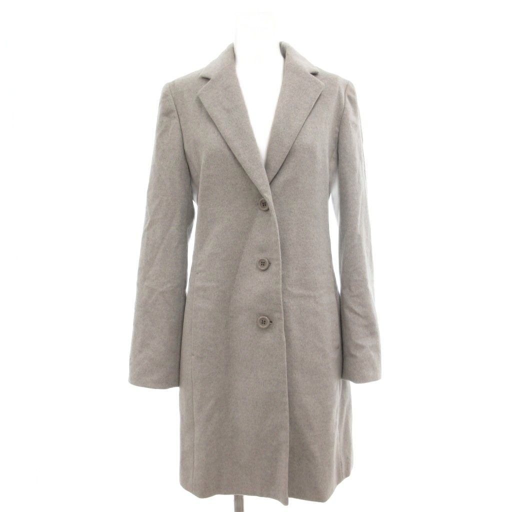 イネド INED カシミア チェスターコート 9 グレー テーラードカラー
