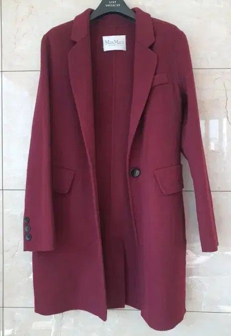 正規品 MAX MARA マックスマーラ バーガンディ 麻 コート - メルカリ