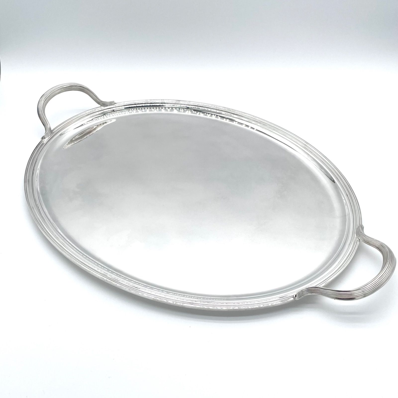 クリストフル シルバープレート 2ハンドル 大型オーバルトレイ 盆 約