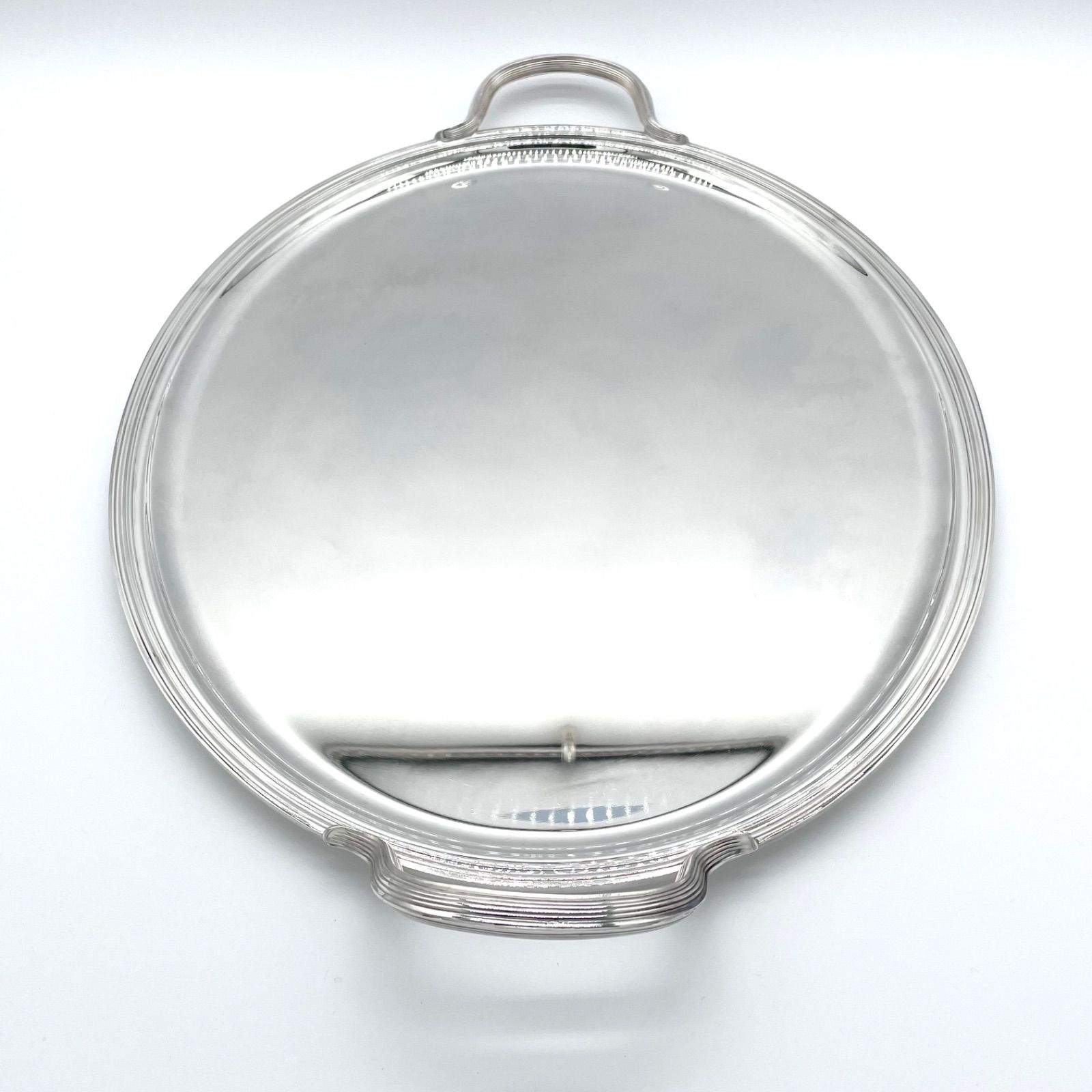 クリストフル シルバープレート 2ハンドル 大型オーバルトレイ 盆 約