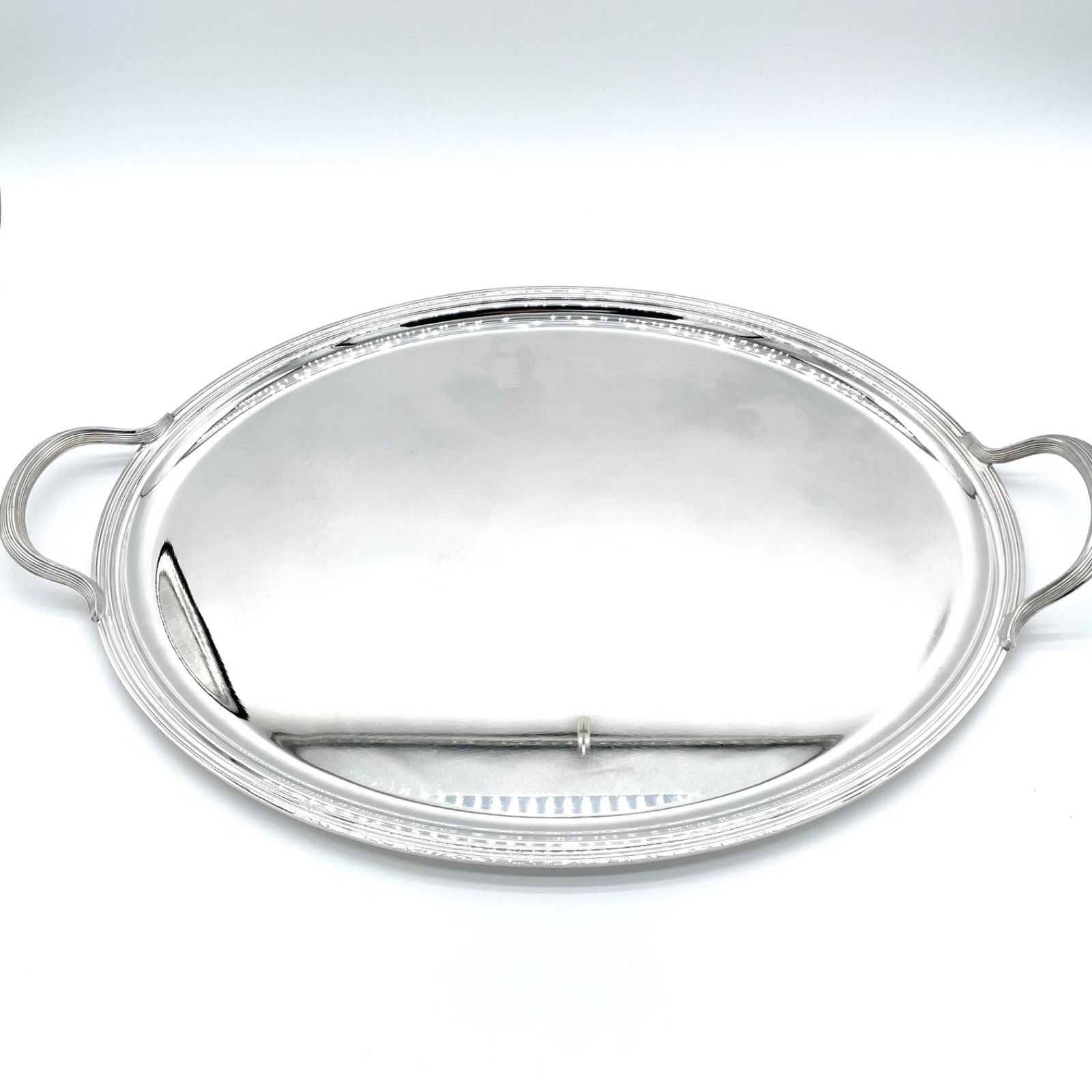 クリストフル シルバープレート 2ハンドル 大型オーバルトレイ 盆 約