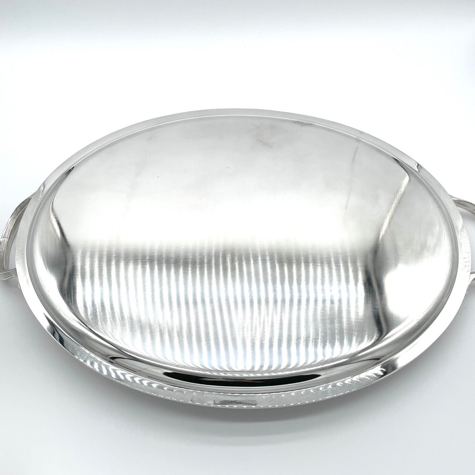 クリストフル シルバープレート 2ハンドル 大型オーバルトレイ 盆 約