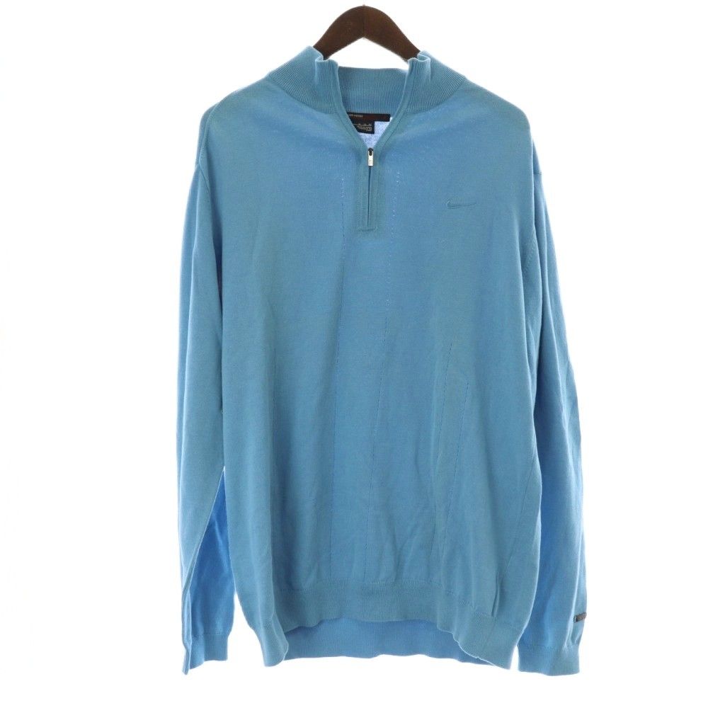 ナイキ NIKE タイガーウッズ ハーフジップセーター カットソー XL 水色