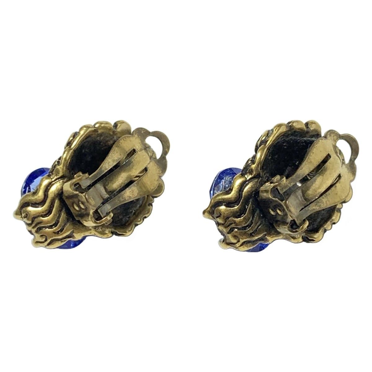 GUCCI(グッチ) イヤリング ライオンヘッド ゴールド×ブルー - メルカリ