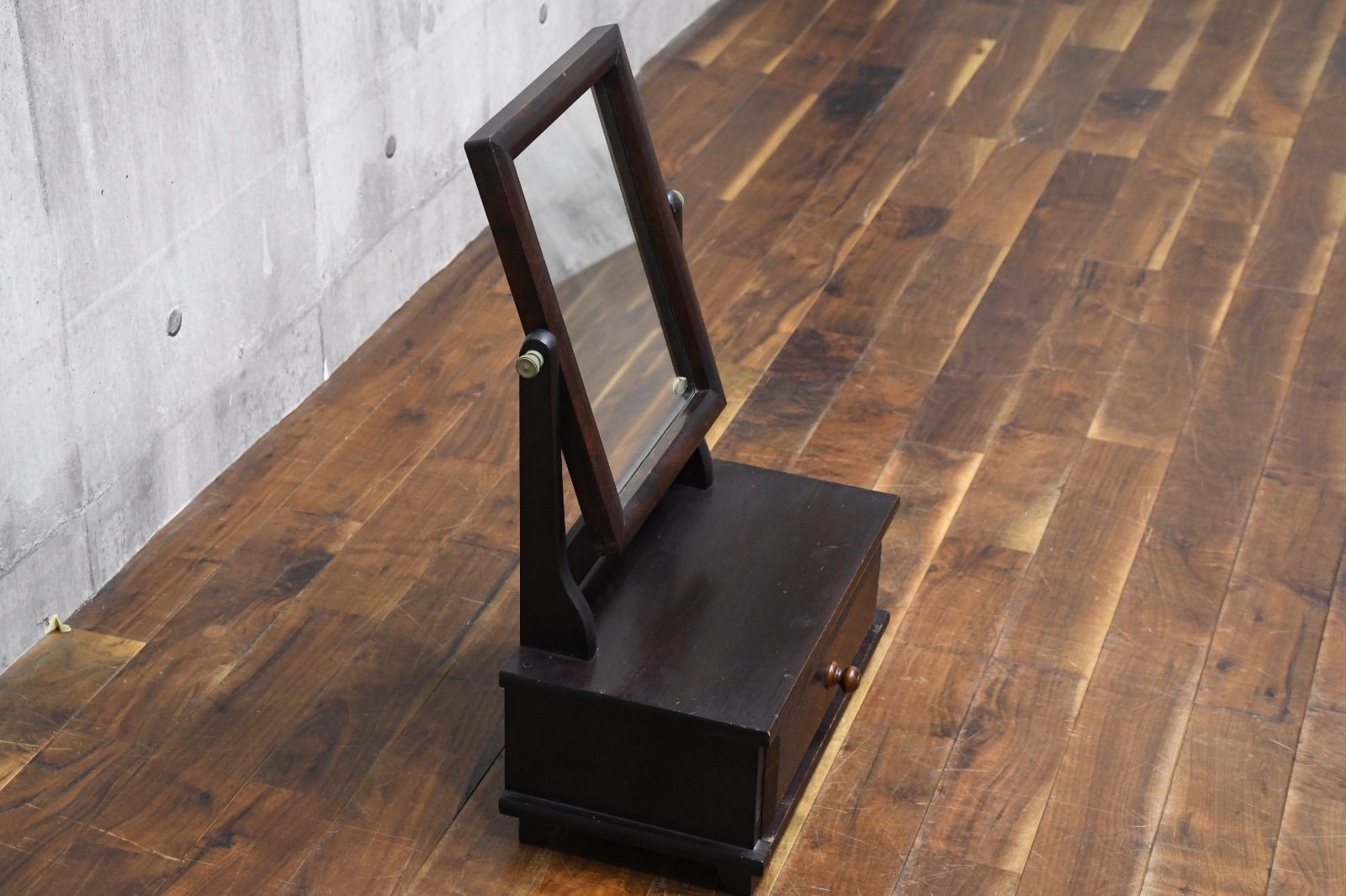 FAC22 松本民芸家具 524型 小鏡台 卓上ドレッサー 引き出し付きミラー