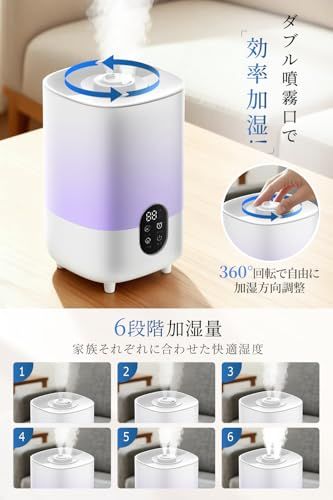 【送料無料】加湿器 大容量 4.5L 【革新モデル・上から給水・UVライト除菌】 超音波式加湿器 卓上 マイナスイオン放出 ダブル噴霧口 アロマ対応 静音 長時間運転 360°回転ノズル 6段階ミスト 4段階タイマー 自動停止機能 空焚き防止 64c36551 Amazon.co.jp: Glodmax 加湿器 8L 大容量 超音波式 タワー式 48時間連続加湿 アロマ対応 静音設計35dB 上部から給水 |  知能恒湿 360°回転ミスト吹出口 12時間タイマー リモコン付き 空焚き防止 省エネ 25~60畳対応 humidifier 床置き  寝室/病院/リビング/オフィス/美容院 ...