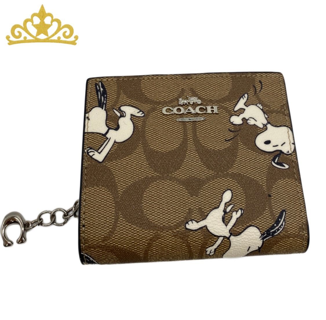 COACH × PEANUTS スヌーピー シグネチャー 2つ折り財布 レディース