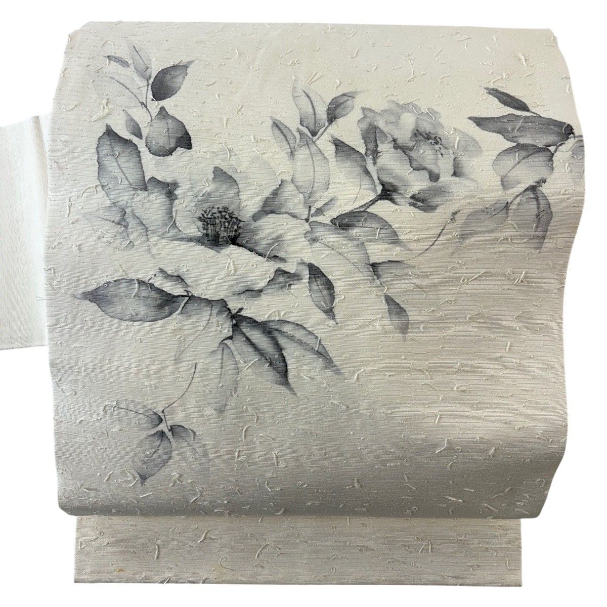 名古屋帯 優品 落款 髭紬地 草花 クリーム 正絹 【中古】 - メルカリ