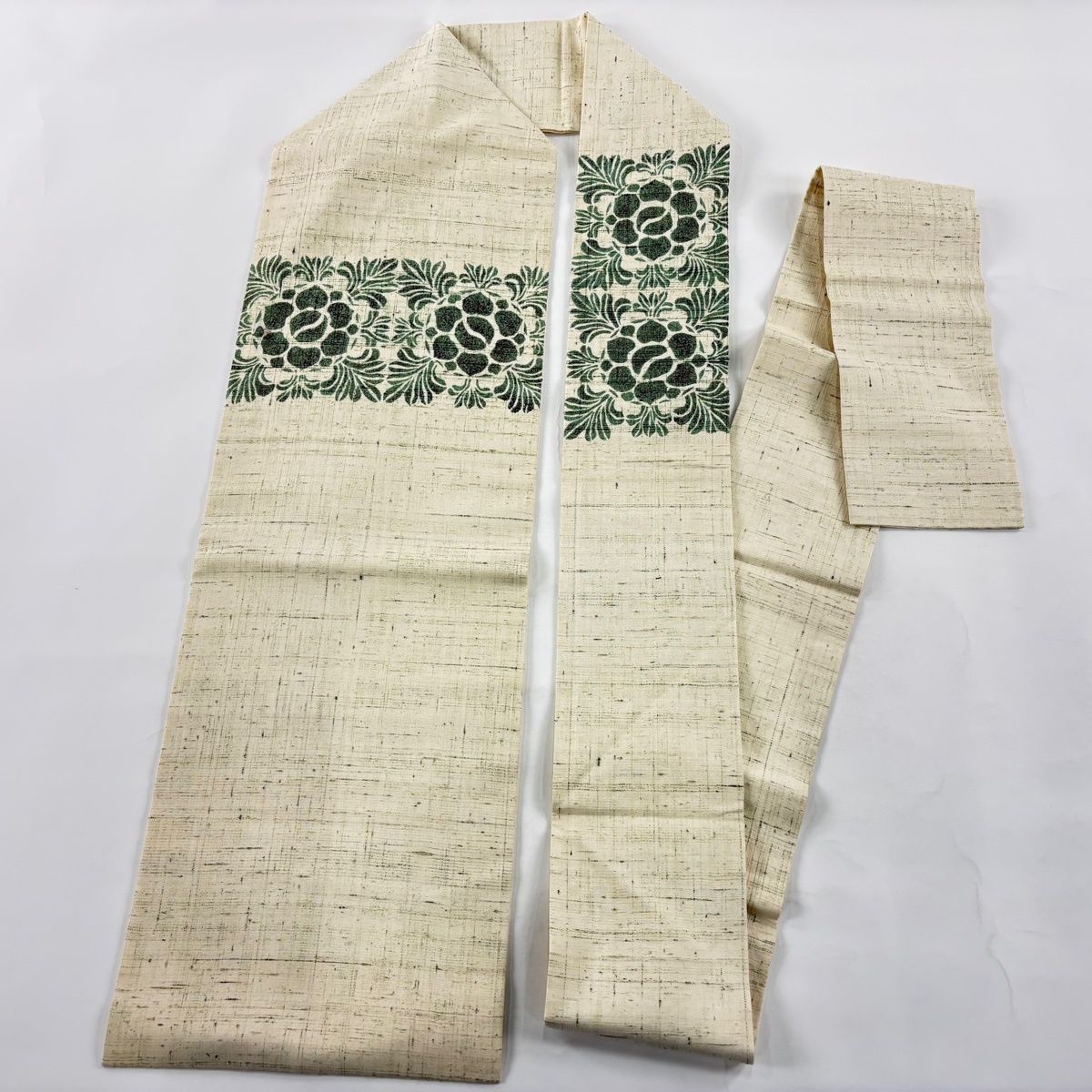 美品】 名古屋帯 優品 紬地 草花 クリーム 正絹 【中古】 - メルカリ