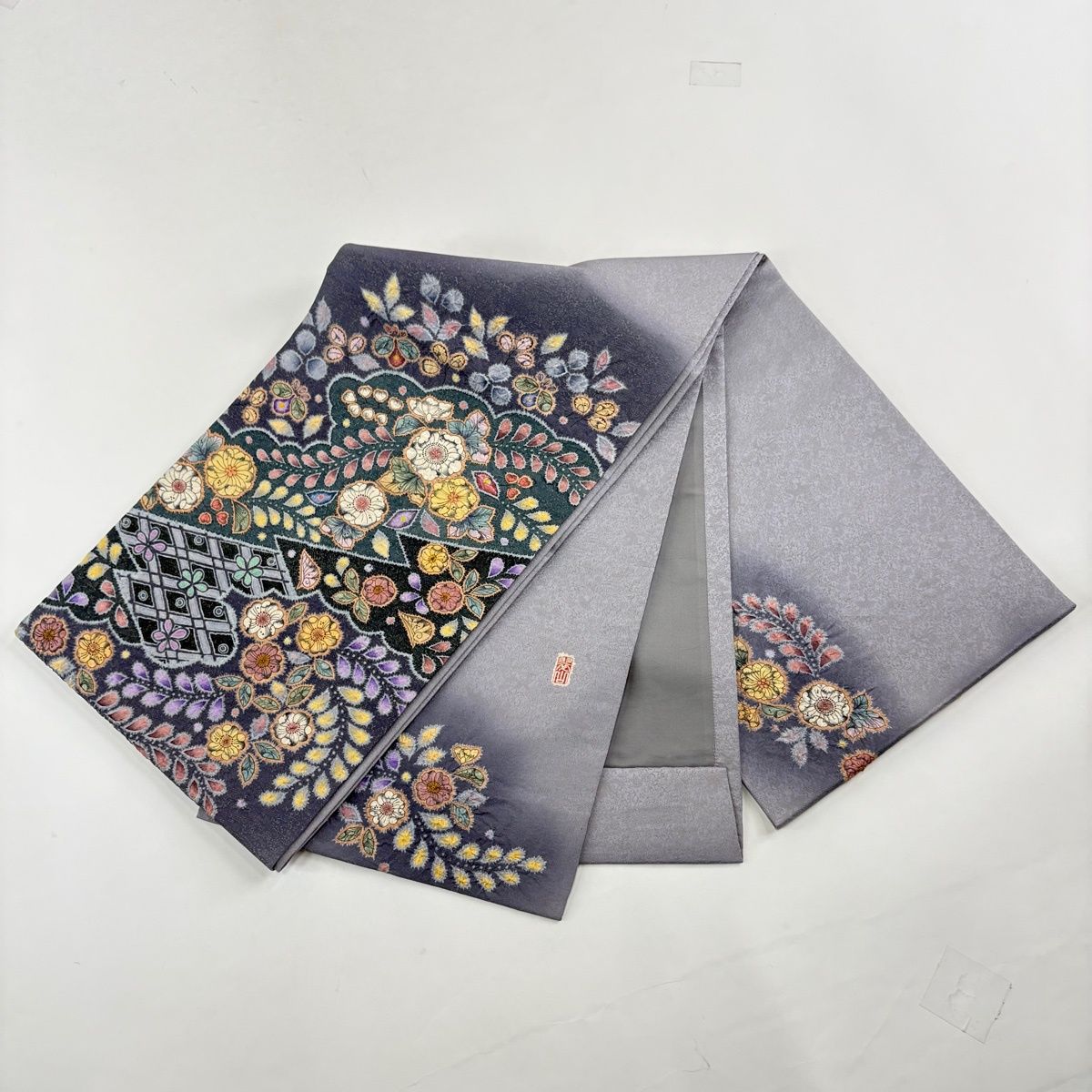 訪問着 身丈167.5cm 裄丈65.5cm M 袷 袋帯セット 辻が花柄 金彩