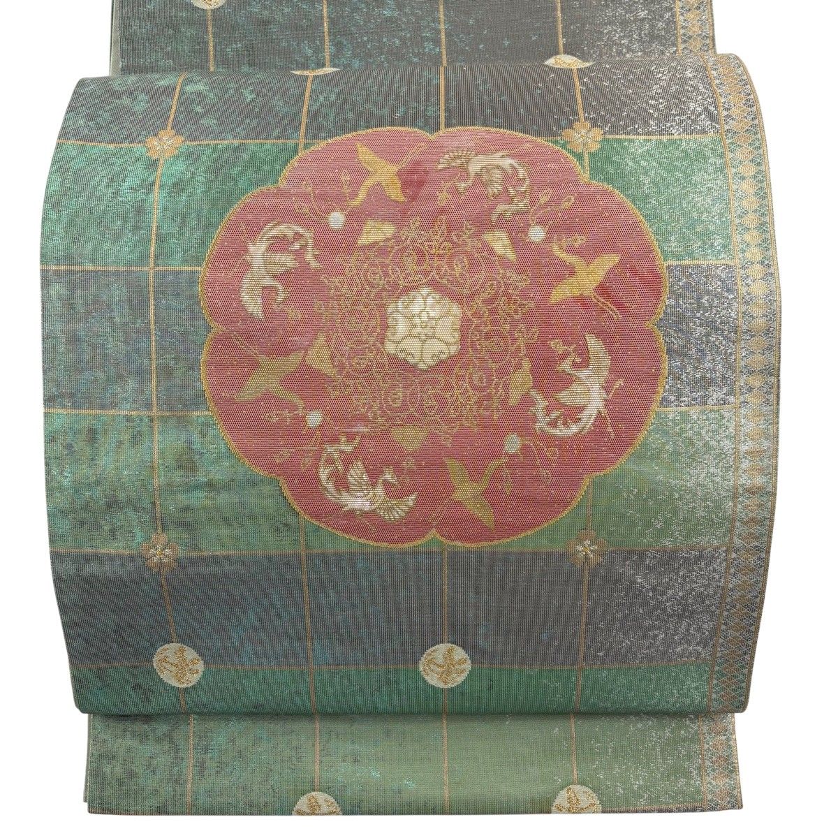 袋帯 名品 華文 鳥 金銀彩 緑 六通 正絹 【中古】 - メルカリ