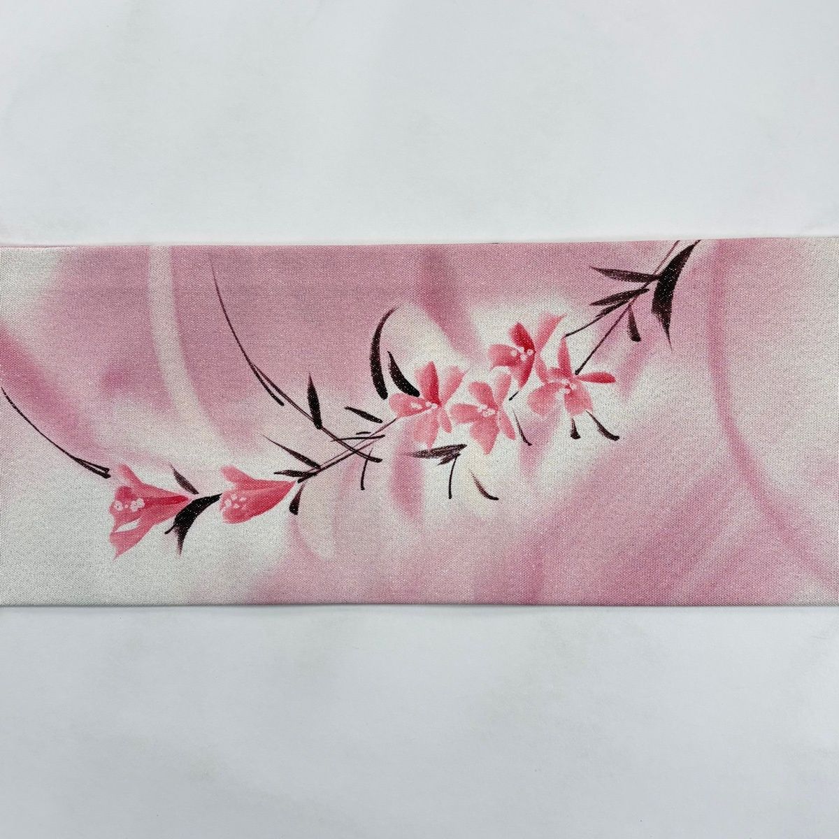 ZF-1326 名古屋帯 花唐草 美品 総柄 開き仕立 お洒落 可愛い 正絹 ZF-1326 名古屋帯 花唐草 美品 総柄 開き仕立 お洒落 可愛い 正絹