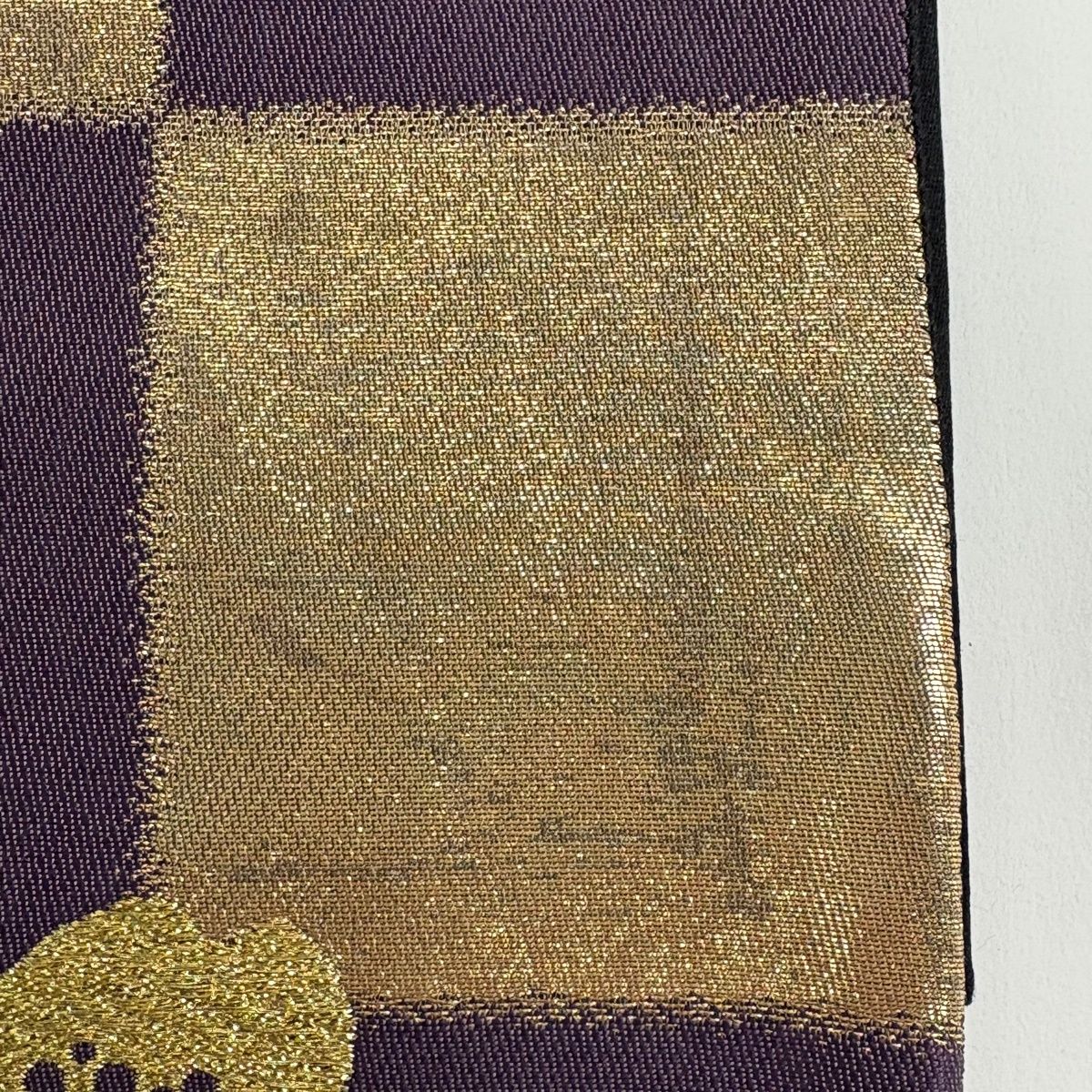 袋帯 秀品 桜 市松 金糸 金彩 紫 六通 正絹 【中古】 - メルカリ
