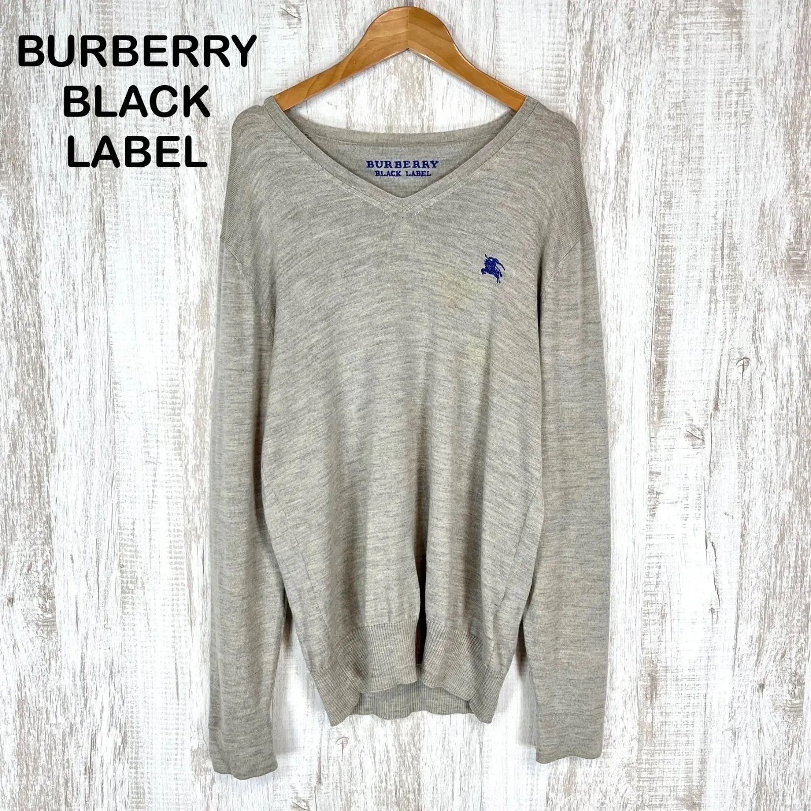 BURBERRY BLACK LABEL バーバリーブラックレーベル ホースロゴ刺繍 V 