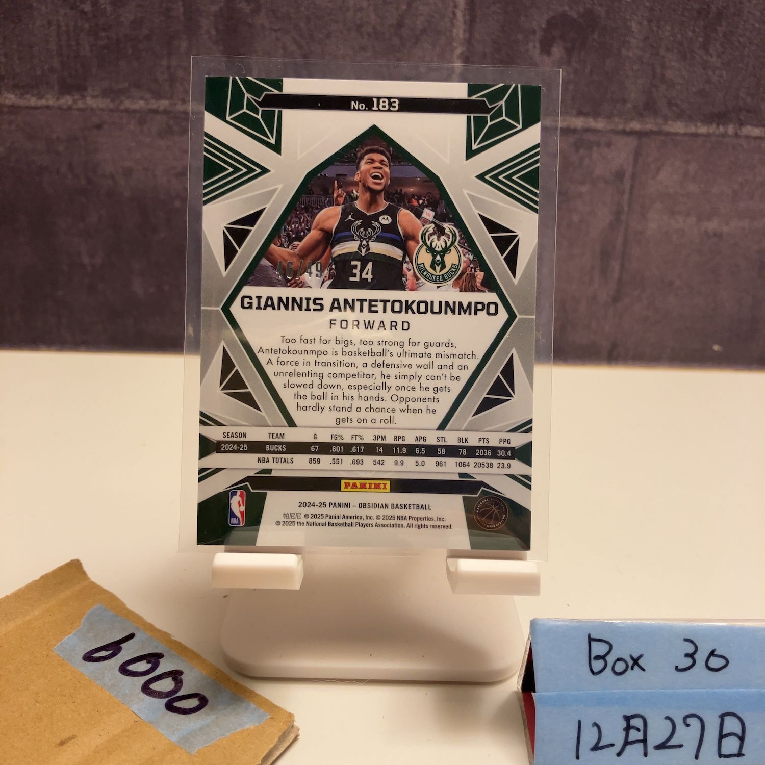 2024-25 Panini Obsidian Giannis Antetokounmpo Milwaukee Bucks Pink