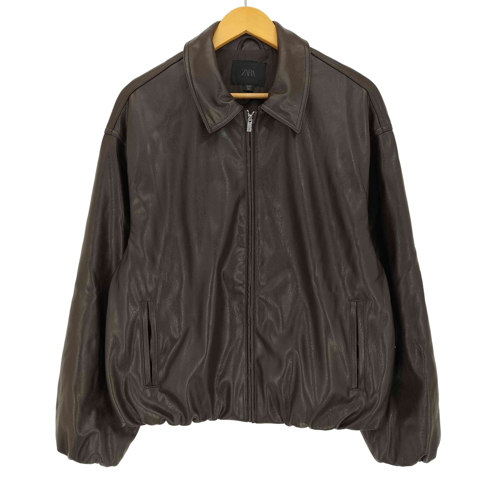 ザラ ZARA FAUX LEATHER BOMBER JACKET フェイクレザー ボンバー