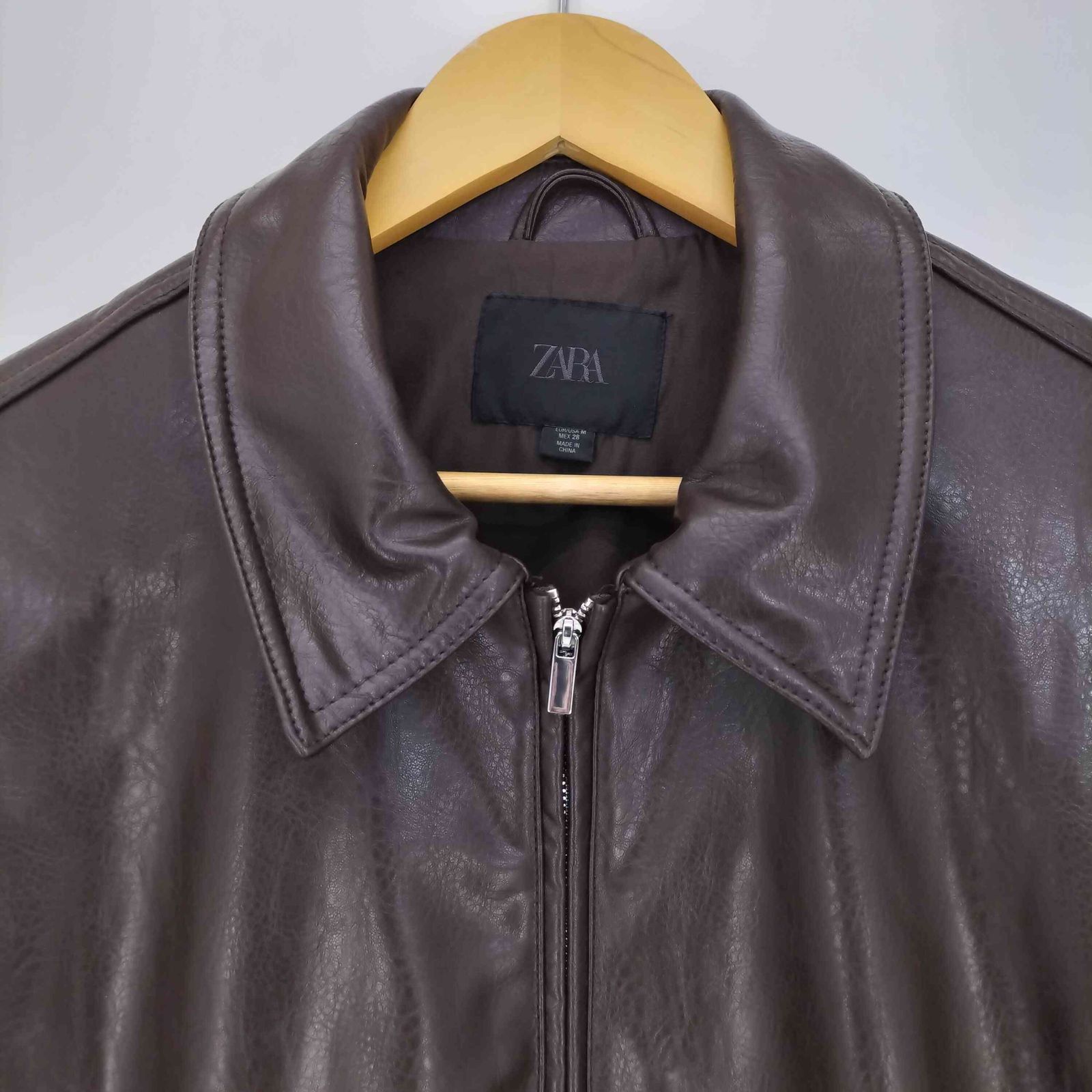 ザラ ZARA FAUX LEATHER BOMBER JACKET フェイクレザー ボンバー 