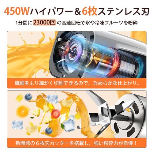送料無料】ジューサー ミキサー スムージー 一台多役 三つボトル 500ml