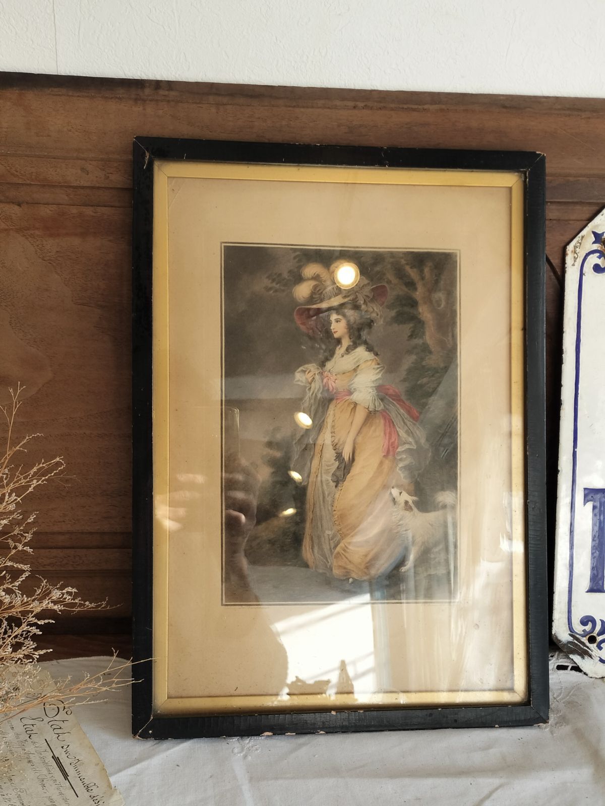 フランスアンティーク 眠る少女 フレーム付き フランスアンティーク 眠る少女 フレーム付き