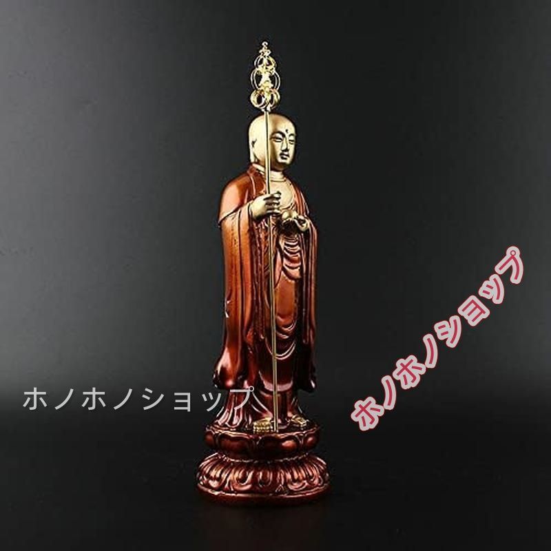 樹脂製 「地蔵菩薩像 彫工芸品」 仏像 置物 車載置物 蓮華座 高さ20.5